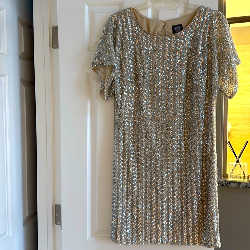 Vince Camuto sequined dolman sleeved dress